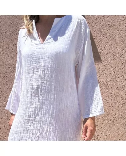 Robe tunique en voile de coton