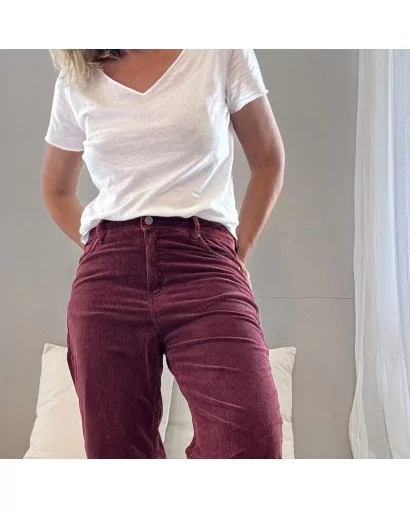 Pantalon en velours à...