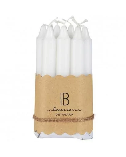 Lot de 10 bougies blanches